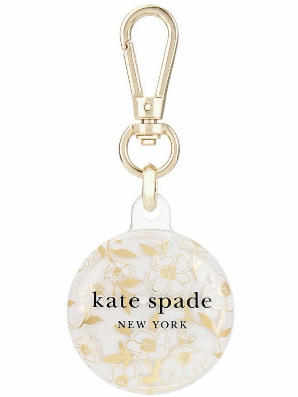 kate spade White and Gold Floral Round Key Charm